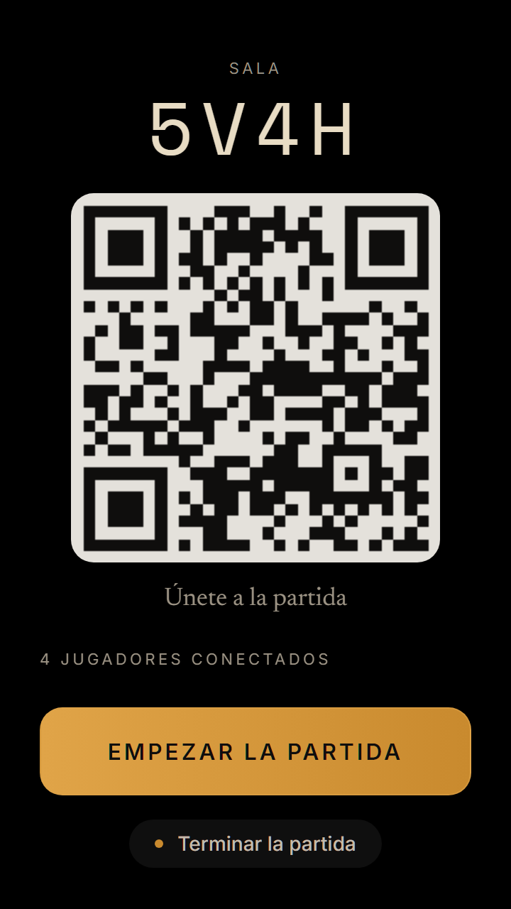 La sala: un código QR que los jugadores escanean para unirse